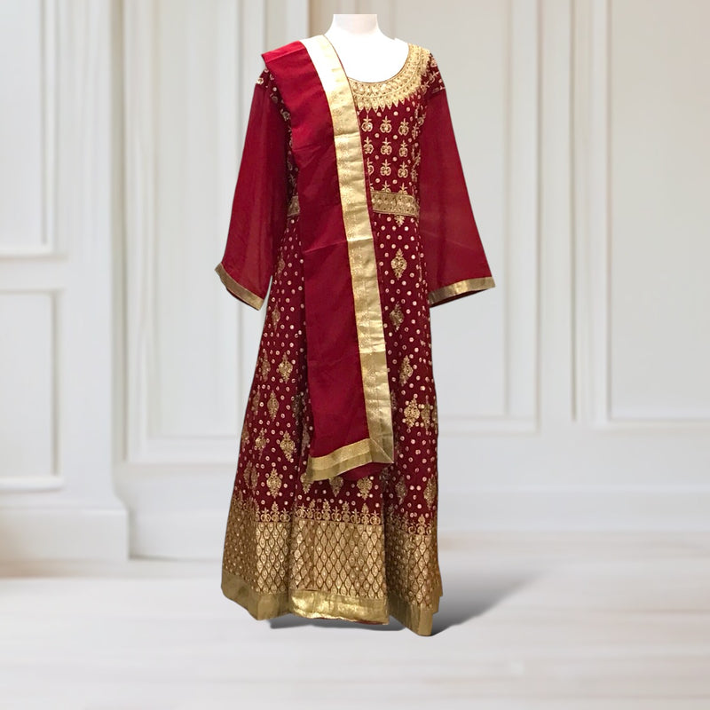 ANARKALI/GOWN SLEEVELESS WITH ATTACHABLE SLEEVES