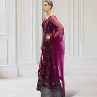 Lehenga + Choli + Scarf (sleeve attachable)