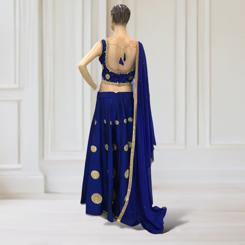 Lehenga +Choli + Blouse ( no sleeves- sleeves attachable)