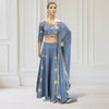 Lehenga + Choli + Scarf ( long sleeves-Gold)