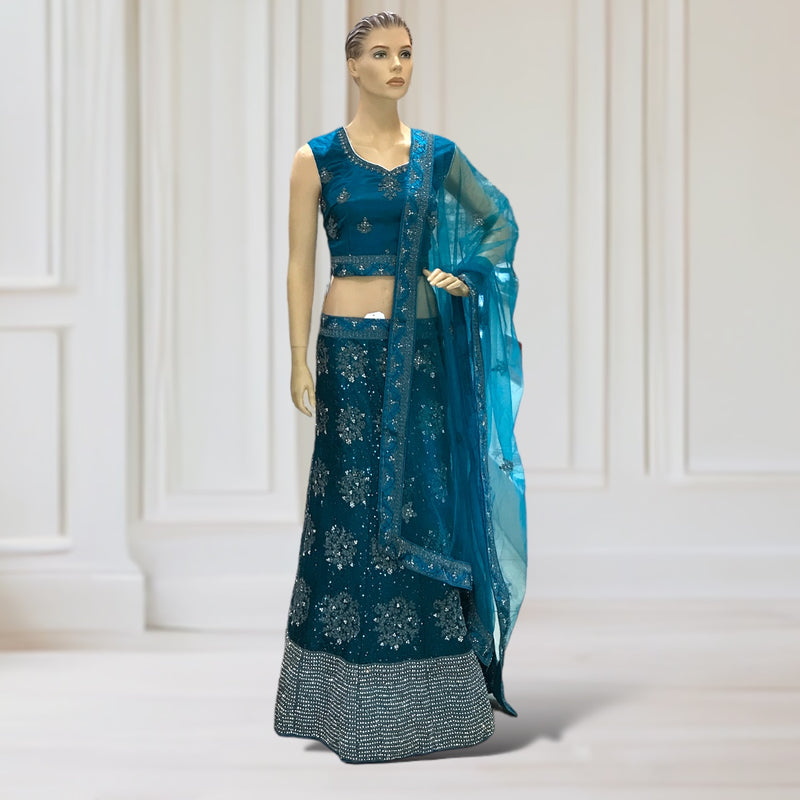 Lehenga + Choli + Scarf ( sleeve attachable)