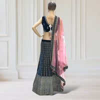 Lehenga + Choli + Scarf (no sleeve)