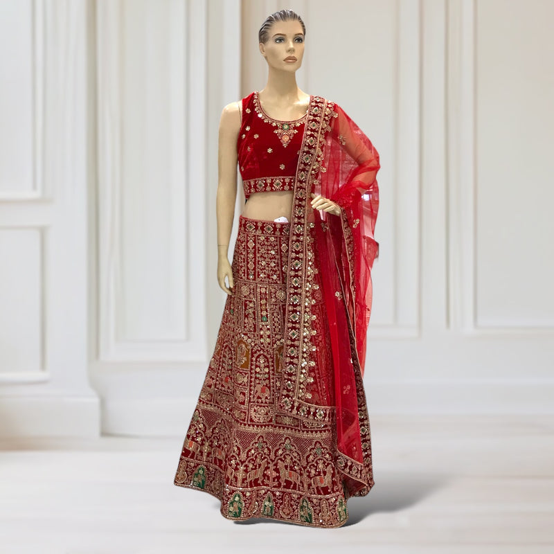 Lehenga + Choli + Scarf ( sleeve attachable)