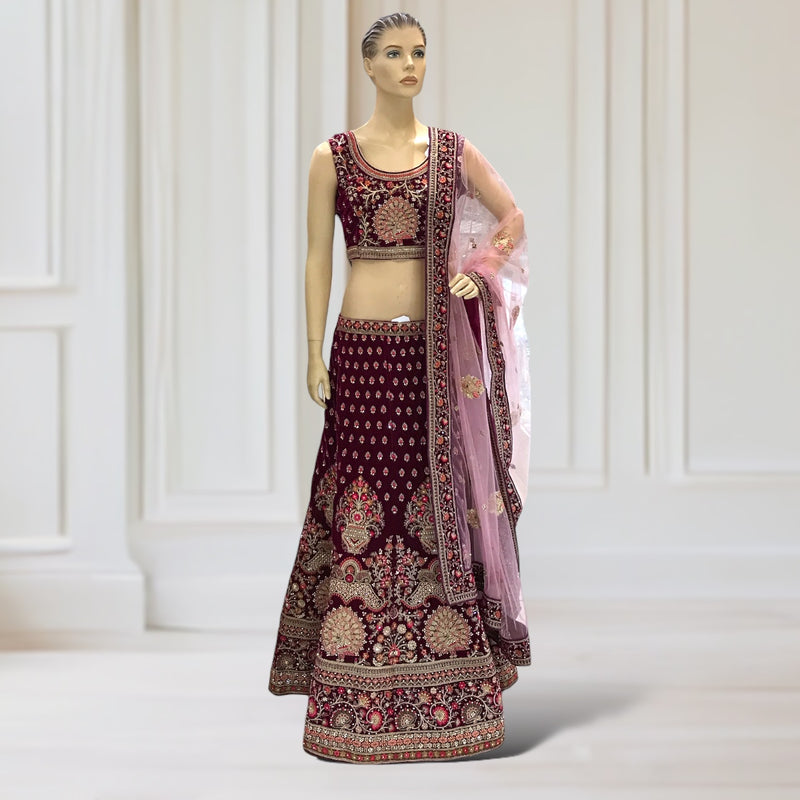 Lehenga + Choli + Scarf ( sleeve attachable)