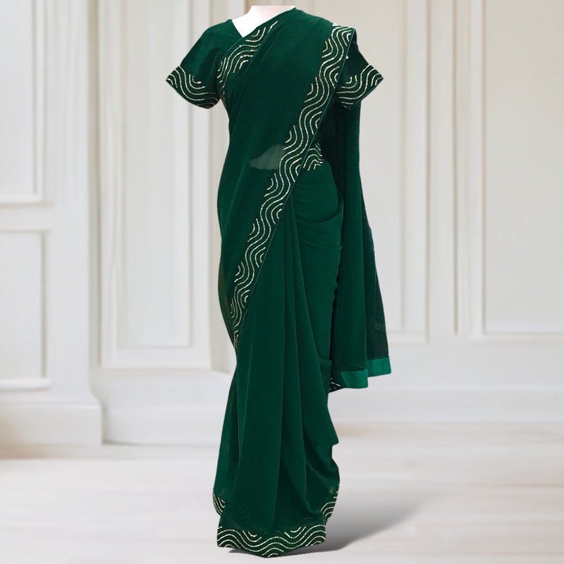 DESIGNER SAREE/READY BLOUSE