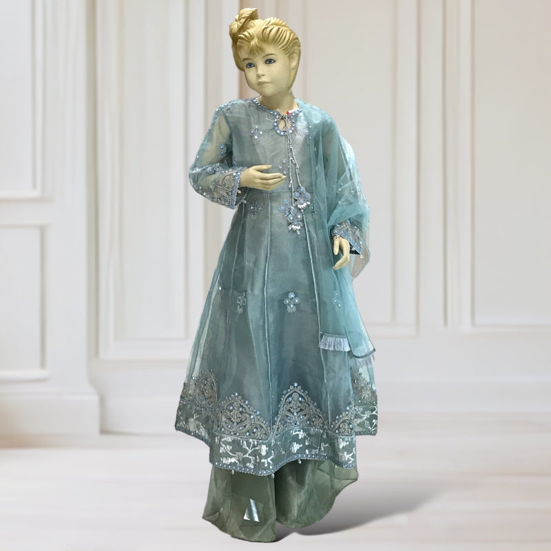 Girls Anarkali + Garara + scarf