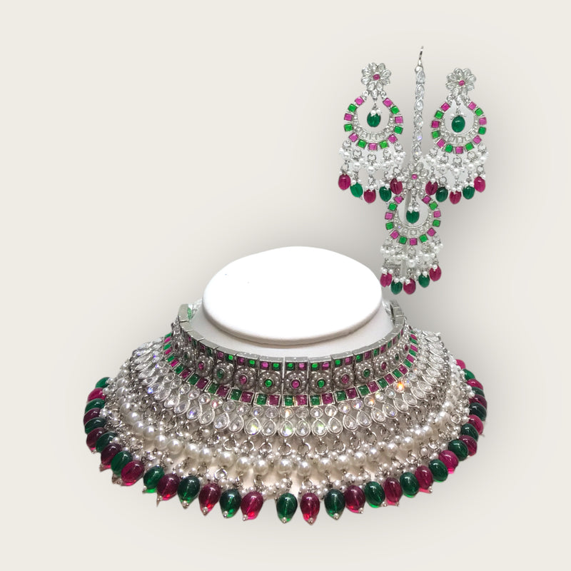 Necklace + Earrings + Tikka