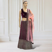 Lehenga + Choli + Scarf ( sleeve attachable)