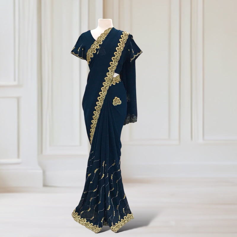 DESIGNER SAREE/READY BLOUSE