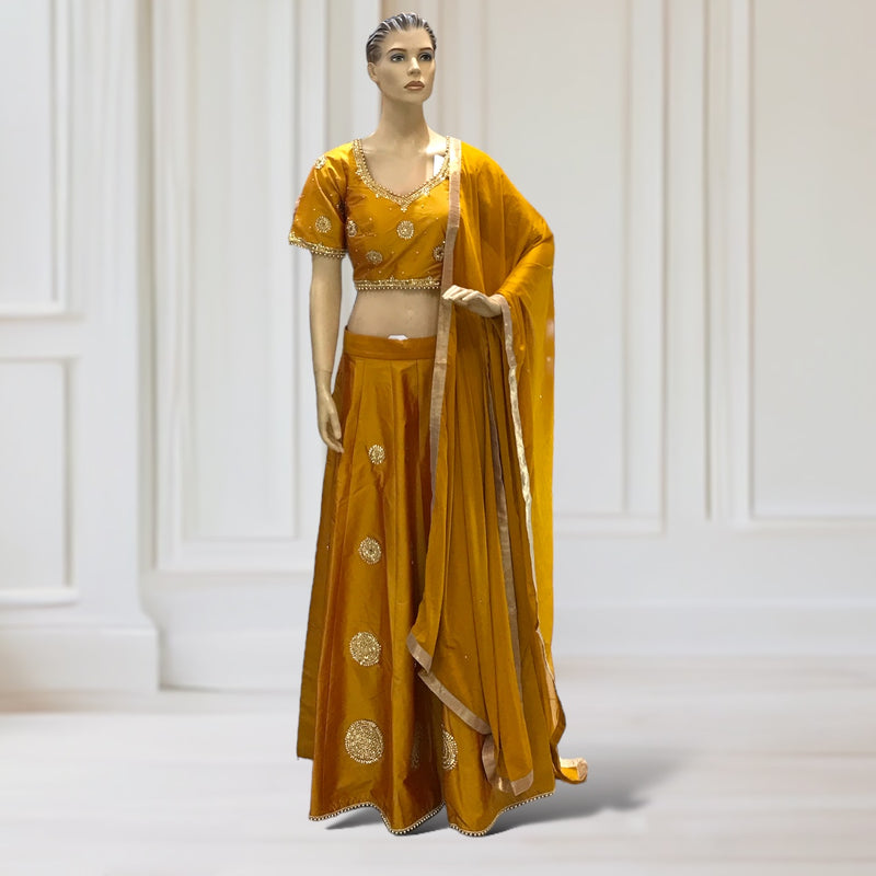 Lehenga + Choli + Scarf ( Short sleeves)