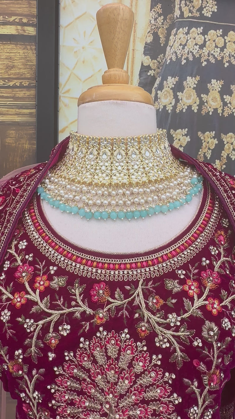 Lehenga + Choli + Scarf ( short sleeves)