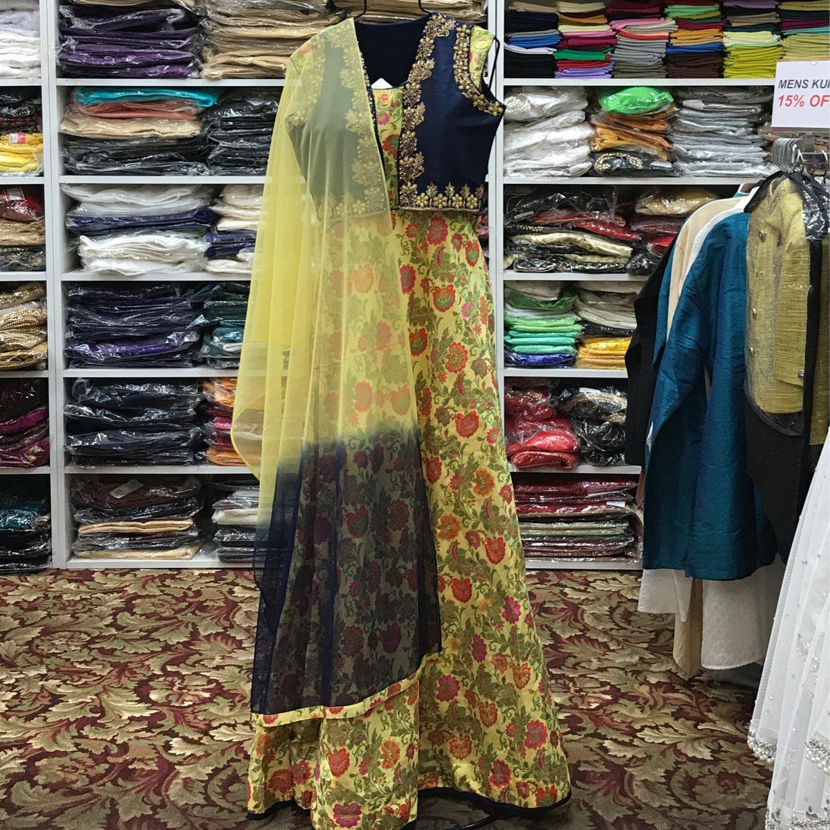 Anarkali Churidar Dupatta Size 40 - Mirage Sari Center