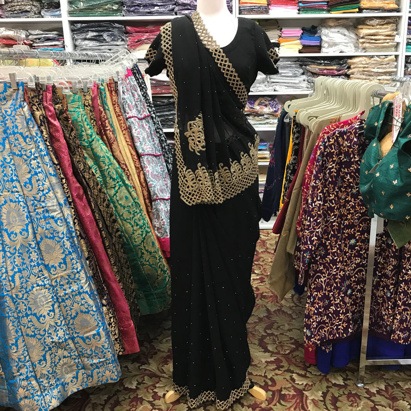 EMB SAREE/R.BLOUSE