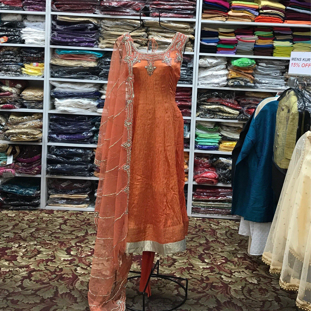 Anarkali Churidar Dupatta Size 38 - Mirage Sari Center