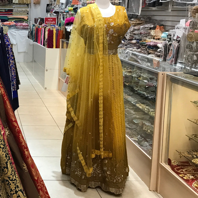 ANARKALI GOWN/ SCARF, SIZE 44