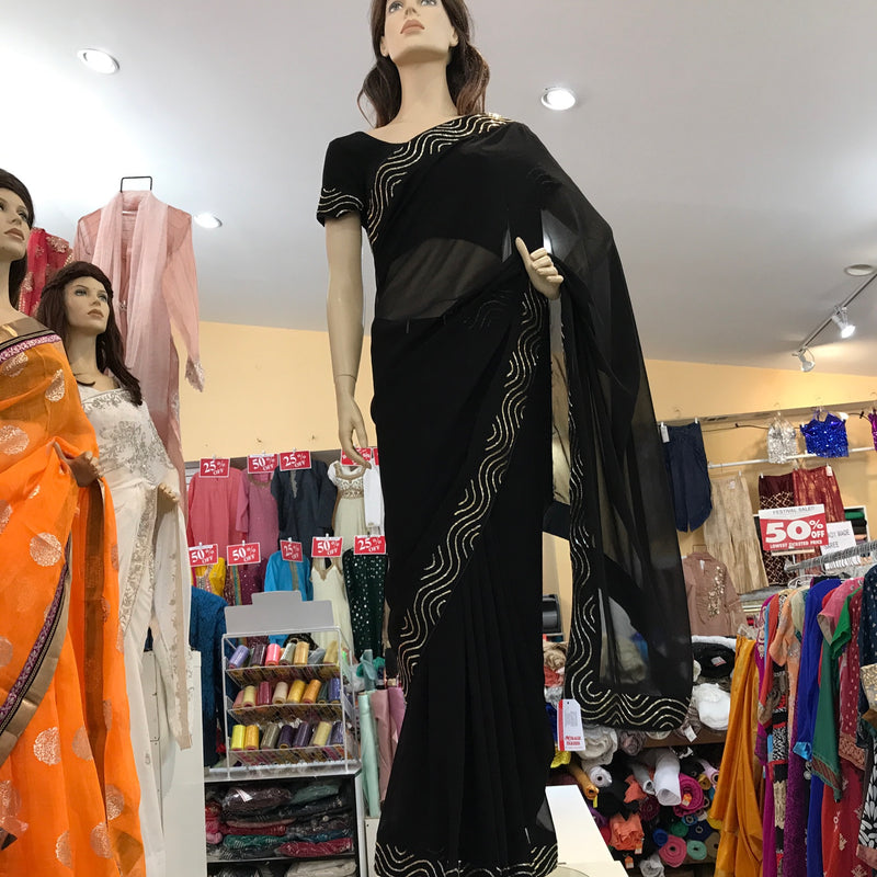 EMB SAREE R WITH BLOUSE