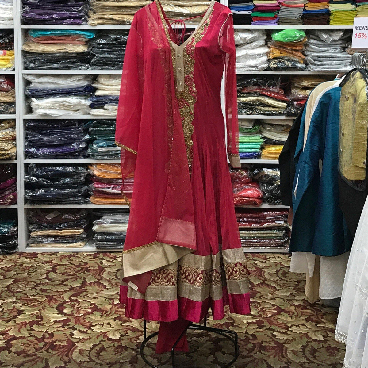 Anarkali Churidar Dupatta Size 40 - Mirage Sari Center