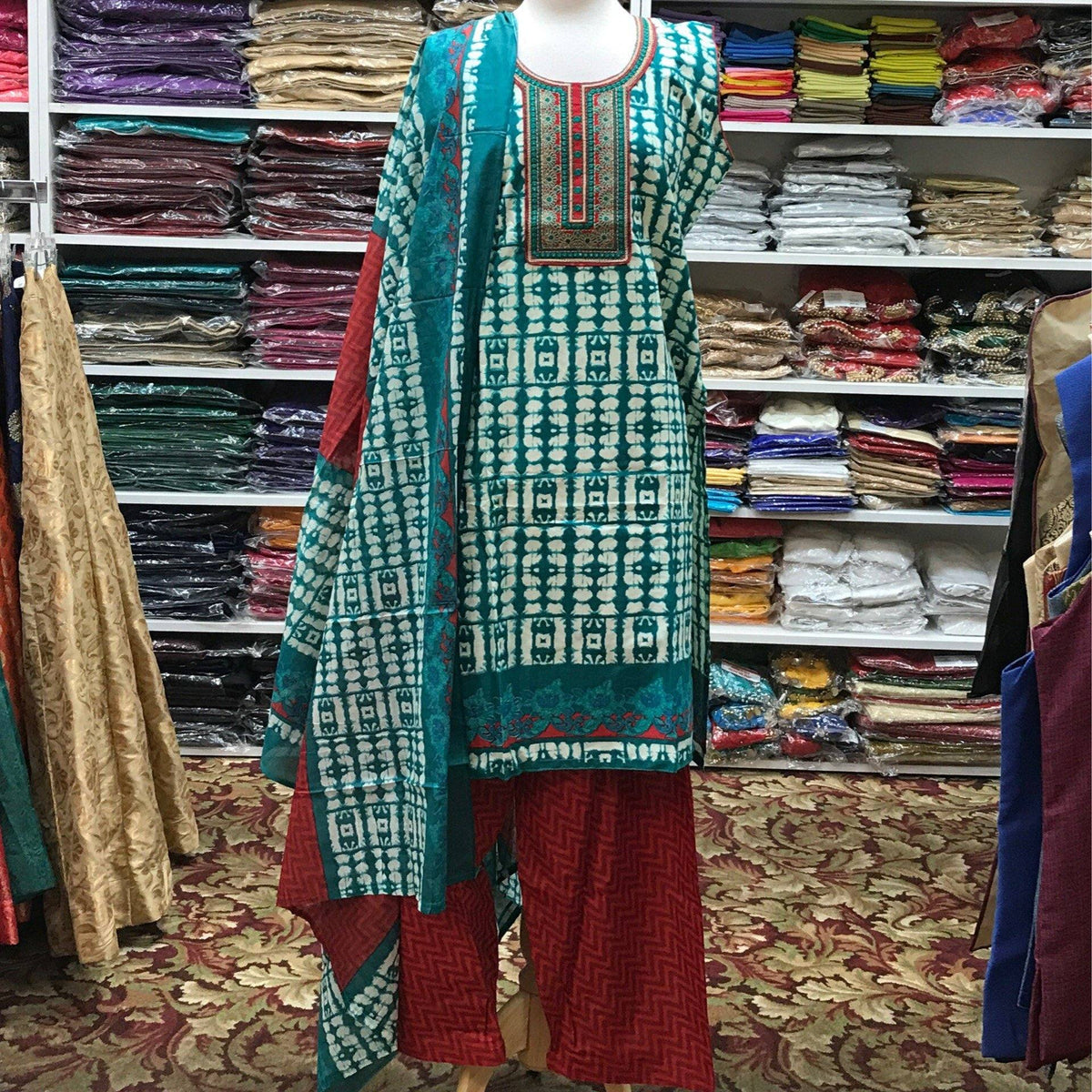 KURTA SHALWAR DUPATTA SIZE 44 - Mirage Sarees