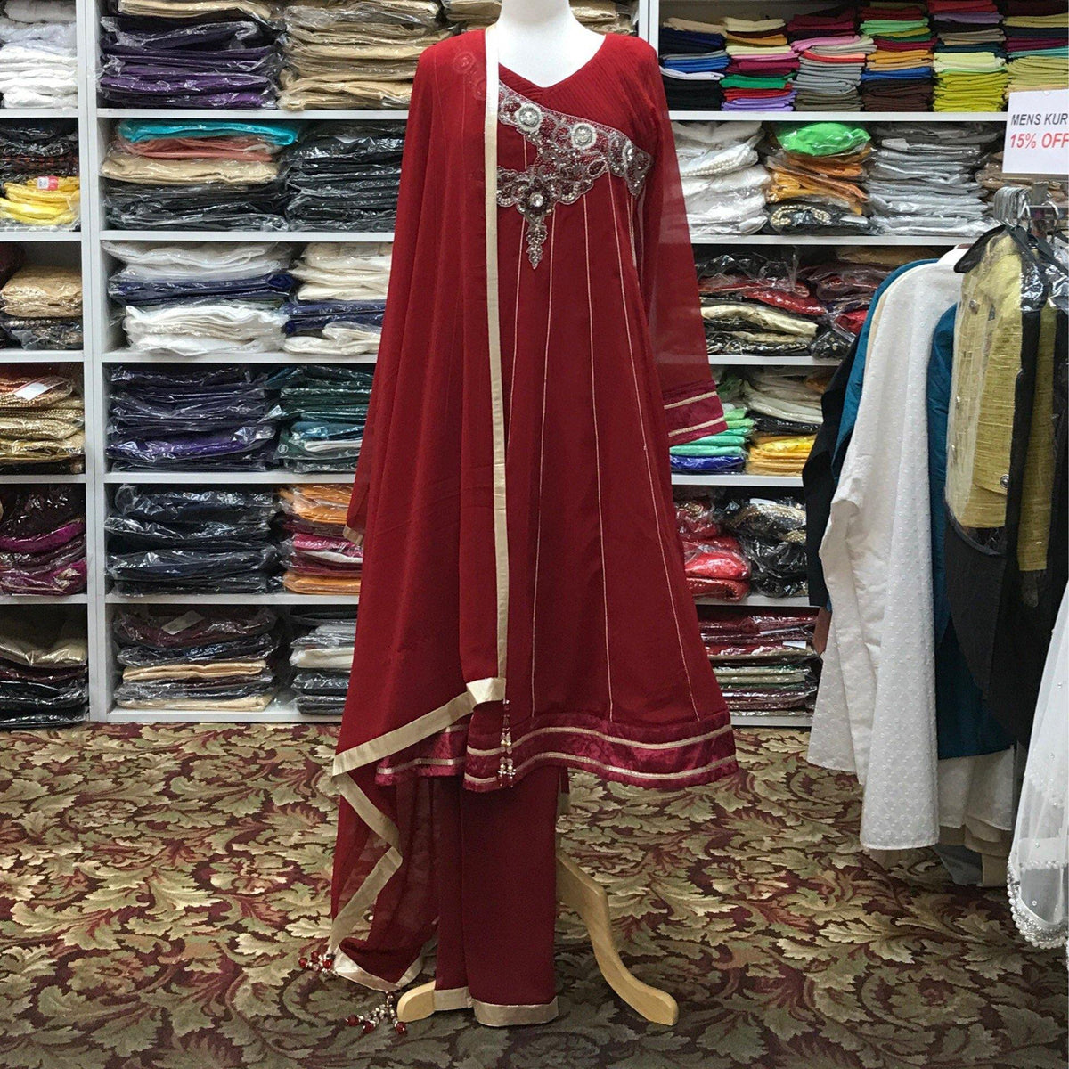 Anarkali Churidar Dupatta Size 42 - Mirage Sari Center