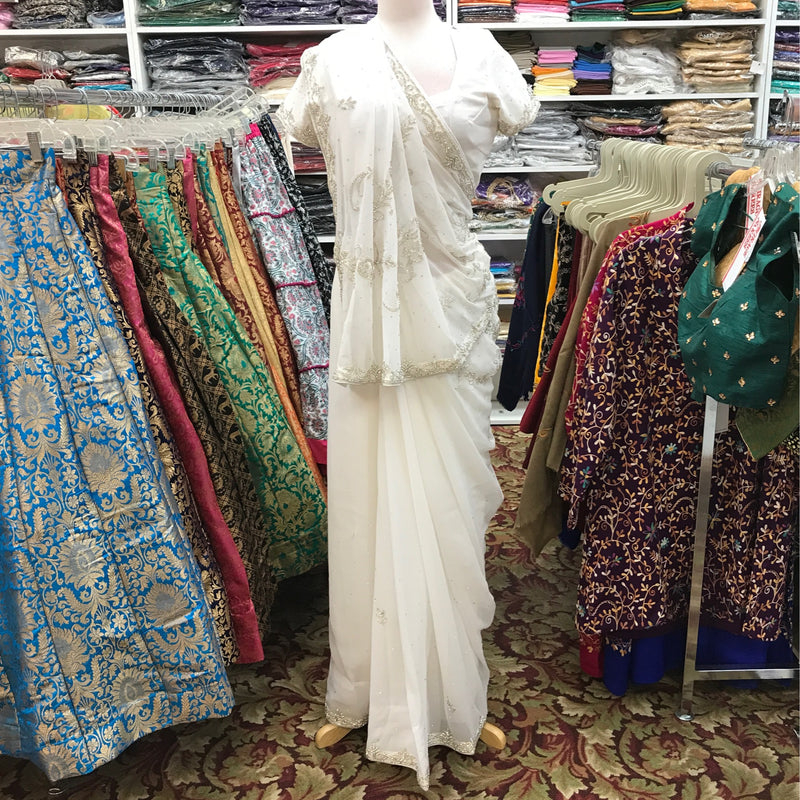 EMB SAREE/R.BLOUSE