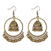 Antique Indian Women's White Beads Tassel Jhumka Earrings