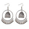 Antique Indian Women's White Beads Tassel Jhumka Earrings