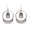 Antique Indian Women's White Beads Tassel Jhumka Earrings