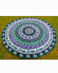 Indian Elephant Type Round Mat Scarve Fashion Mandala Tapestry Beach Mat Picnic Throw Rug Blanket Bohemia Grassplot Mat