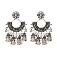 New Ethnic Vintage Women's Geometric Turkish Jhumka Earrings Indian Jewelry Gold Bell Tassel Dangling Earrings Turkey Jewelry