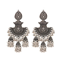 New Ethnic Vintage Women's Geometric Turkish Jhumka Earrings Indian Jewelry Gold Bell Tassel Dangling Earrings Turkey Jewelry