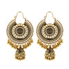 Ethnic Retro Big Round Turkish Bells Indian Jhumka Earrings Silver