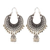 Ethnic Retro Big Round Turkish Bells Indian Jhumka Earrings Silver