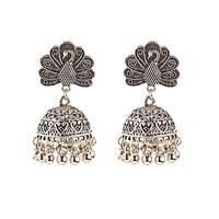 Retro Bollywood Oxidized Gypsy Earrings Jewelry Women Ethnic Gold Afghan Birdcage