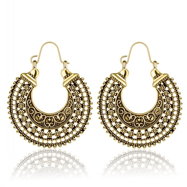 Indian Tribal Brass Earring Dangle Drop Earrings