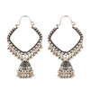 Antique Indian Women's White Beads Tassel Jhumka Earrings