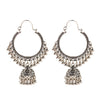 Antique Indian Women's White Beads Tassel Jhumka Earrings