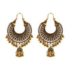 Antique Indian Women's White Beads Tassel Jhumka Earrings