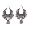 Antique Indian Women's White Beads Tassel Jhumka Earrings