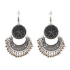 Antique Indian Women's White Beads Tassel Jhumka Earrings