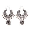 Antique Indian Women's White Beads Tassel Jhumka Earrings