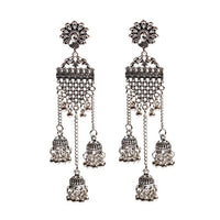 Antique Ethnic Indian Jhumka Women Retro Bell Long Tassel Earrings