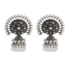 Antique Indian Women's White Beads Tassel Jhumka Earrings