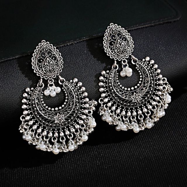 Retro Moon Indian Jewelry Jhumka Earrings