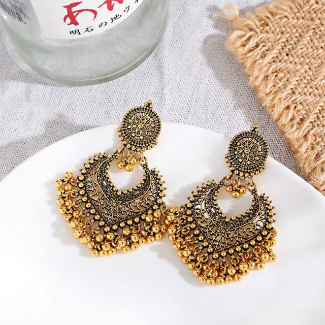 Retro Moon Indian Jewelry Jhumka Earrings