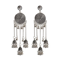 Retro Bollywood Oxidized Gypsy Earrings Jewelry Women Ethnic Gold Afghan Birdcage