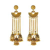 Retro Bollywood Oxidized Gypsy Earrings Jewelry Women Ethnic Gold Afghan Birdcage