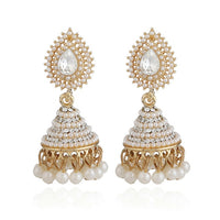 New Ethnic Women Earrings Pearl Pendant Drop Wedding Indian Dangle Earrings