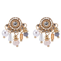 New Ethnic Women Earrings Pearl Pendant Drop Wedding Indian Dangle Earrings